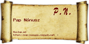 Pap Nónusz névjegykártya